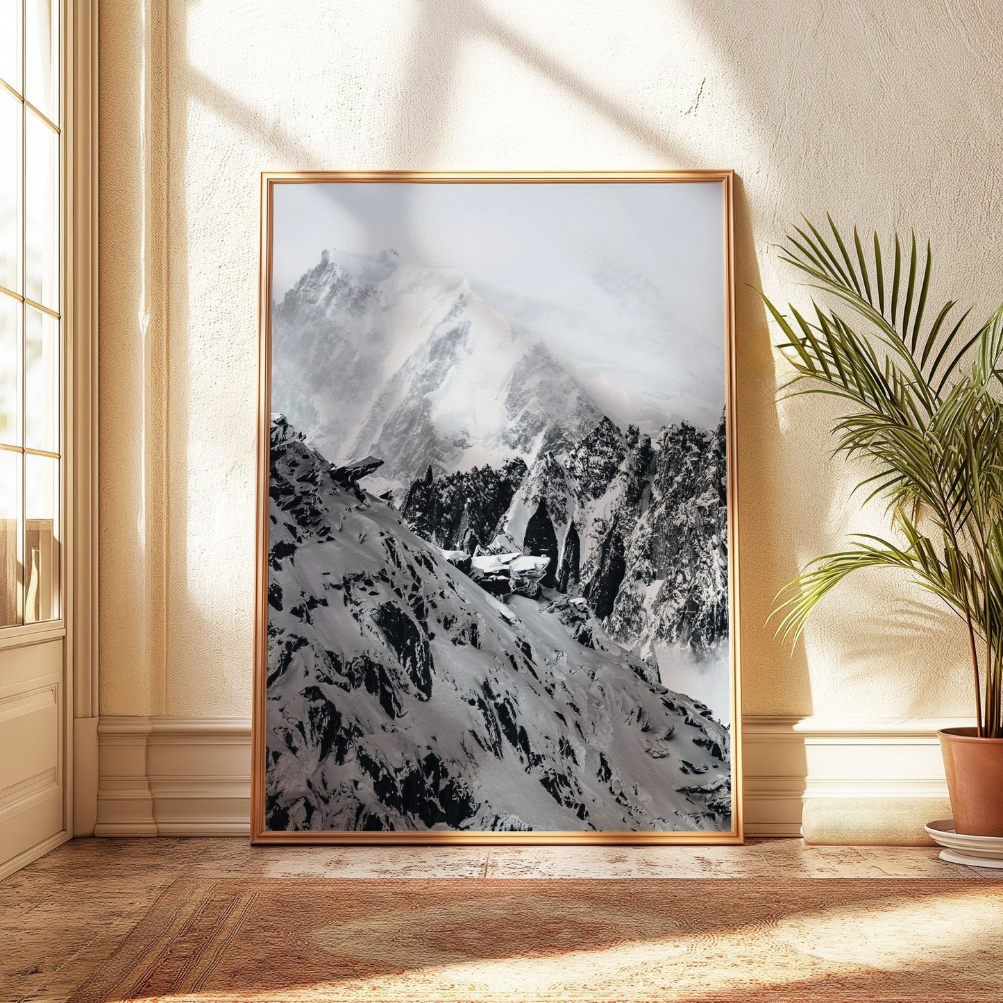 Aiguille Du Midi Triptych Schwarz Weiß - Größe 30x40 cm, 200 g/m², FSC