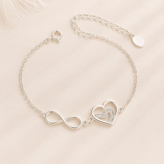 Brățară din oțel inoxidabil, Inimă Eternă, 17+5cm