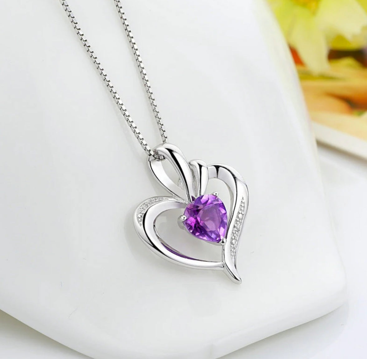 Colier cu pandantiv din argint 925, inimă - varianta 2, 45cm