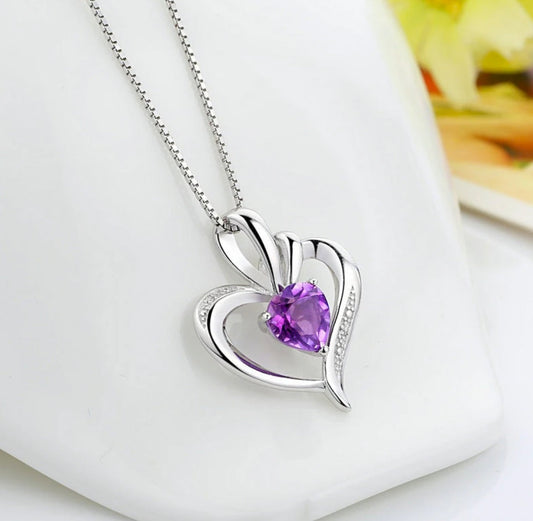 Colier cu pandantiv din argint 925, inimă - varianta 2, 45cm