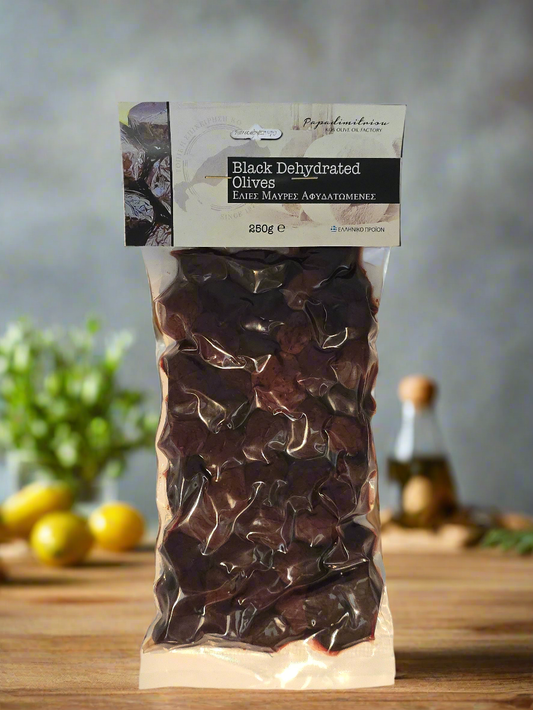 Măsline negre Roubier Premium Trading, uscate în vid - Capacitate 250 g, ambalate în vid, compacte