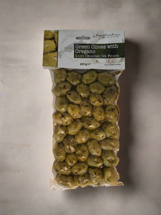 Măsline Roubier Premiumhandel cu oregano verde - Capacitate 250 g, Ambalate în vid, Aromă mediteraneană