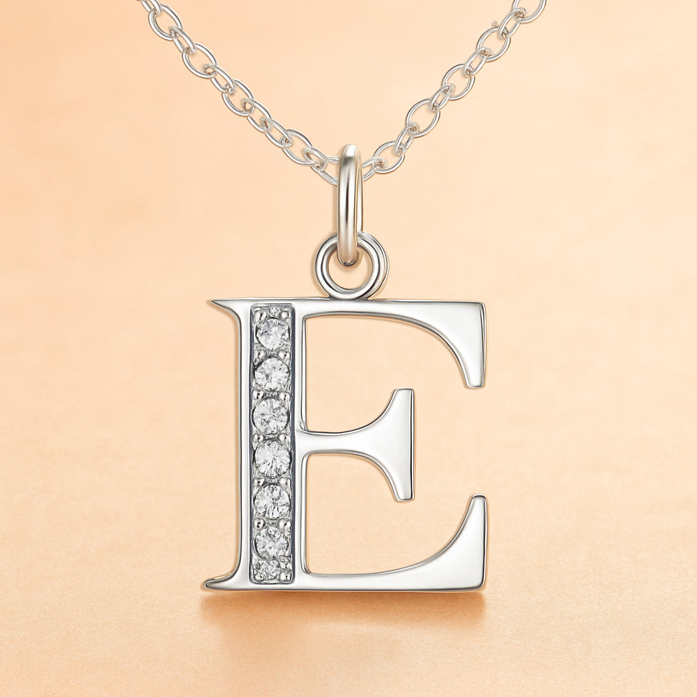 Colier cu pandantiv din argint 925, diverse litere, 45cm