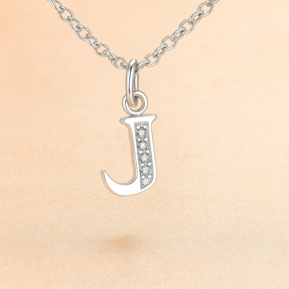 Colier cu pandantiv din argint 925, diverse litere, 45cm