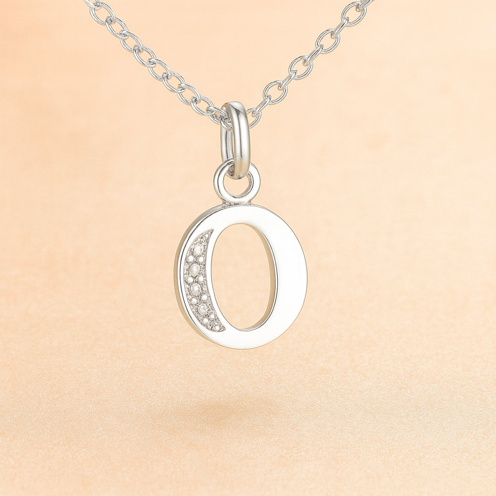 Colier cu pandantiv din argint 925, diverse litere, 45cm