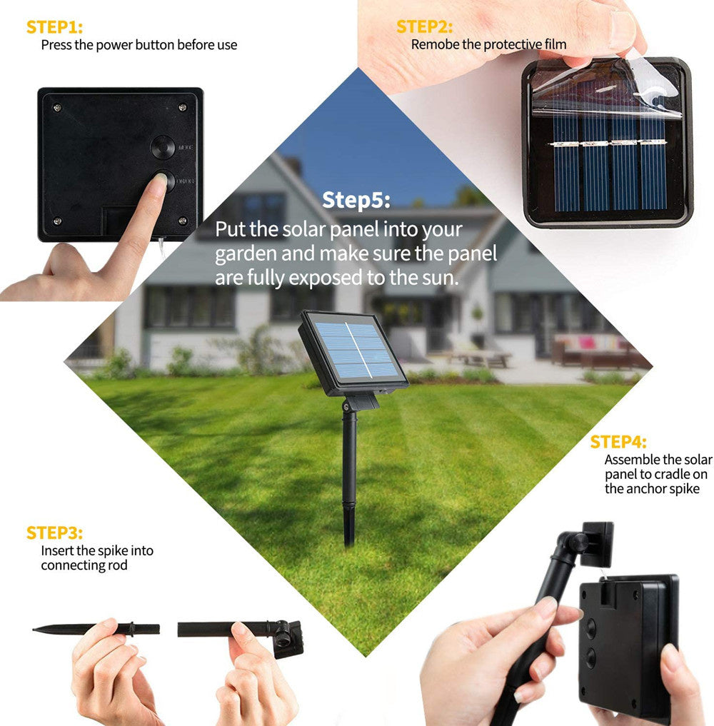 Hoopet Solar Light Solarbetriebene LED-Girlande - Länge 12m, 100LEDs