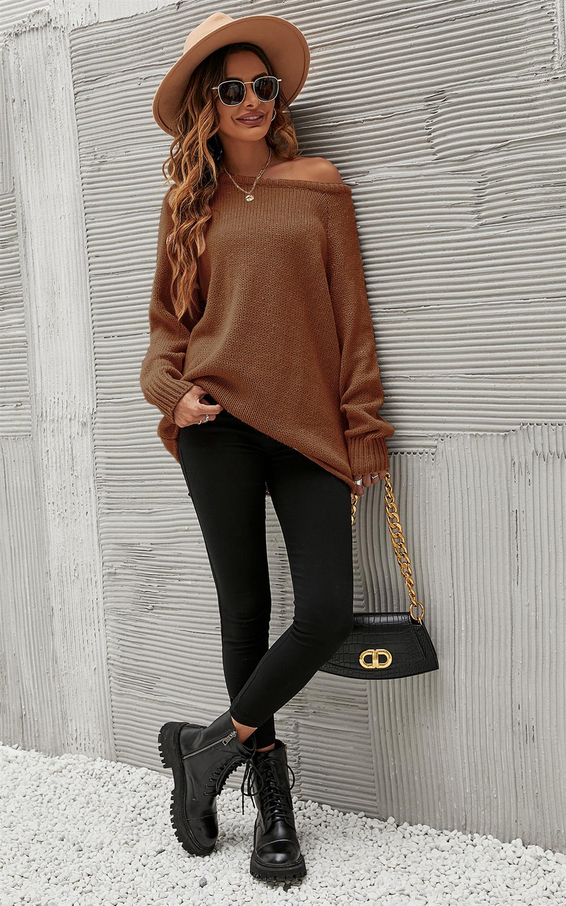 Comfy Jumper Top In Yummy Caramel