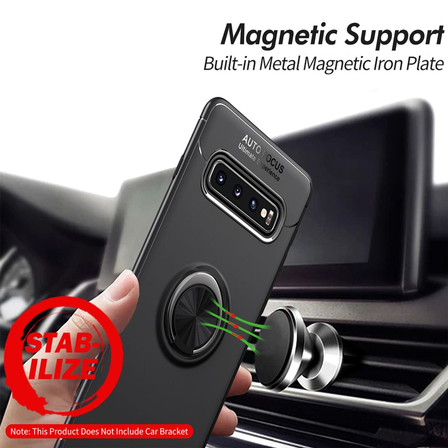 NALIA Ring Handy Hülle für Samsung Galaxy S10 Plus für KFZ Halterung, Cover Case