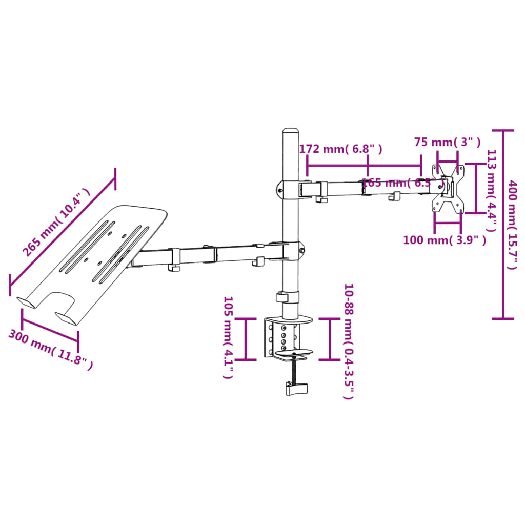 FlexMount Monitorhalter Verstellbar - Tragf. 6-9 kg, VESA 75/100