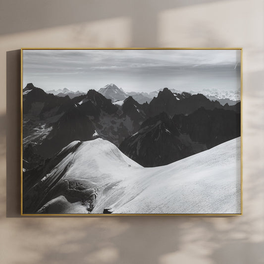 AlpenBild Chamonix Noir Schwarzweiß Druck - Größe 40x60 Zentimeter 200 g m2