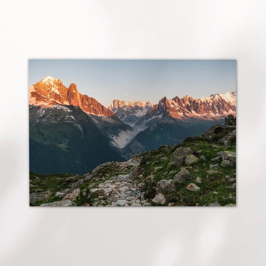Aiguille Verte Kunstdruck Alpenpanorama - Größe 30x40 cm, 200 g/m², FSC