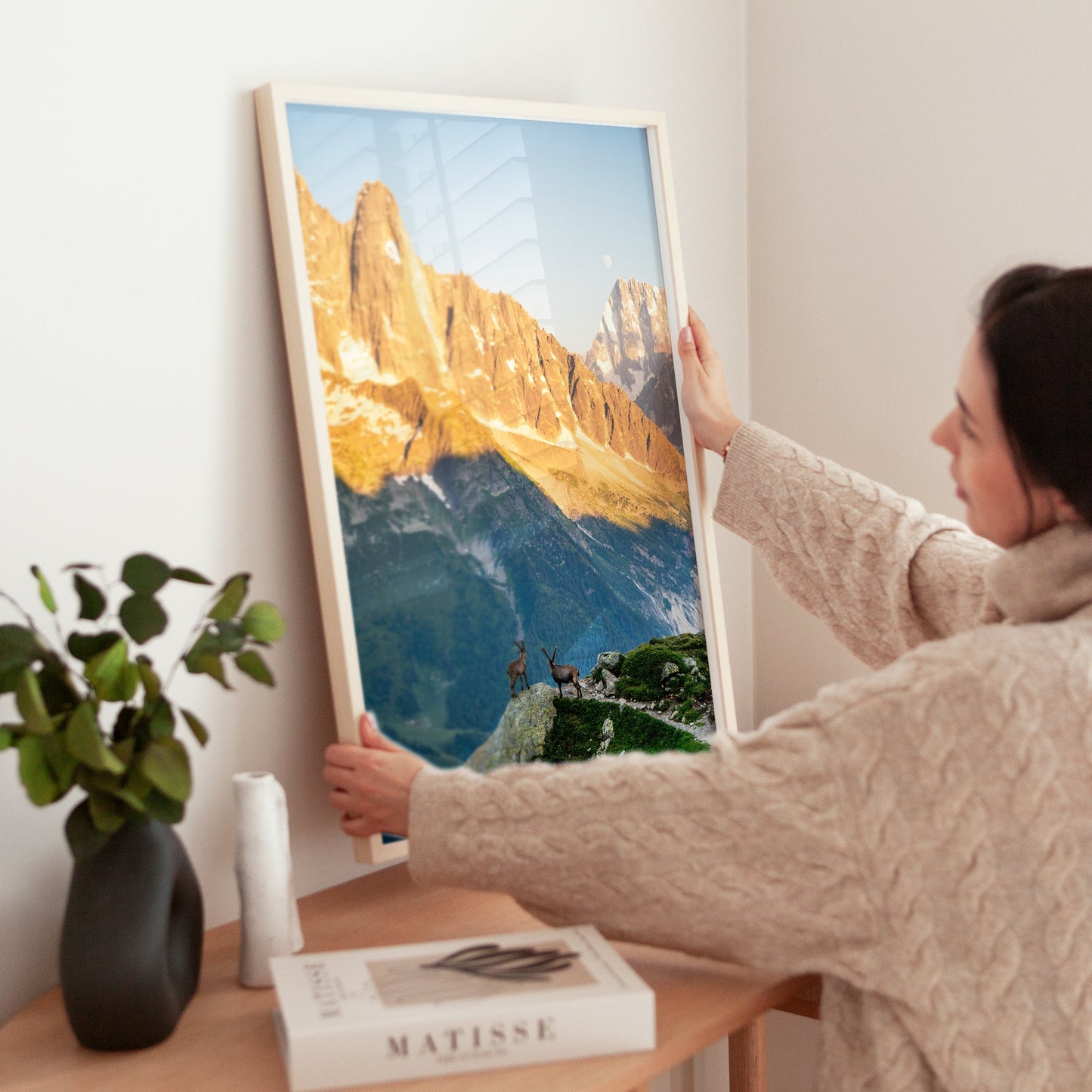 Les Drus Ibex Chamonix Druck - 200gsm Papier, A4, Rahmenlos