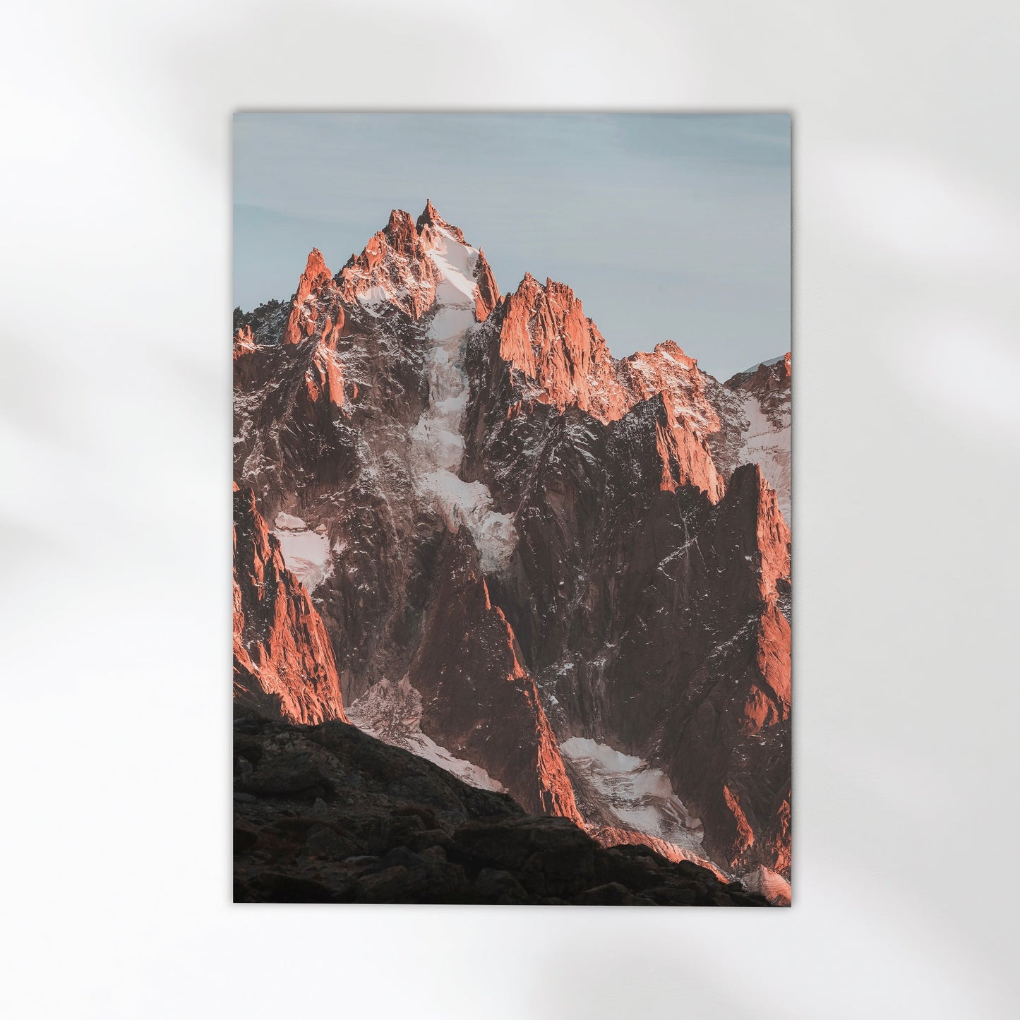 Aiguilles de Chamonix Sonnenuntergangsbild - 200 g/m² Mattes 5x7 bis A4