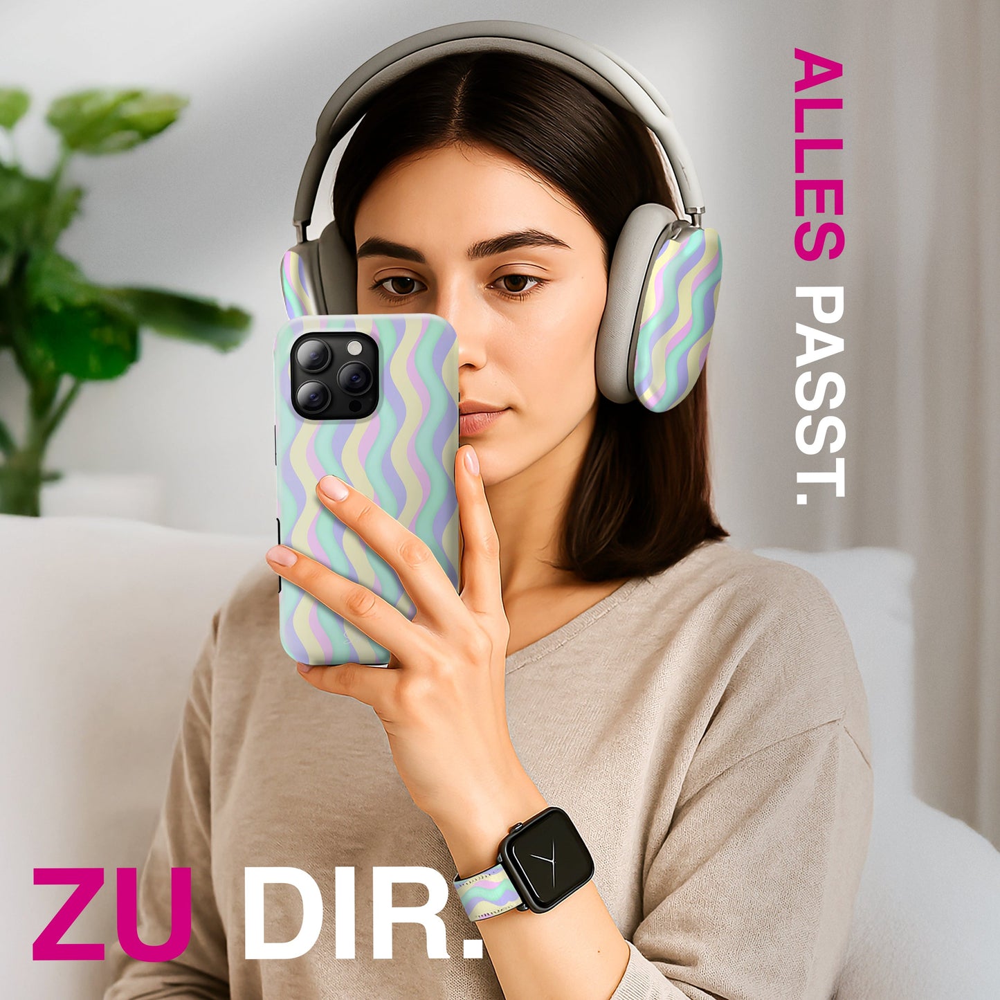 Carcasă NALIA Berlin Curves cu design Wave - Compatibilă perfect cu iPhone 15 Pro 1.2 mm