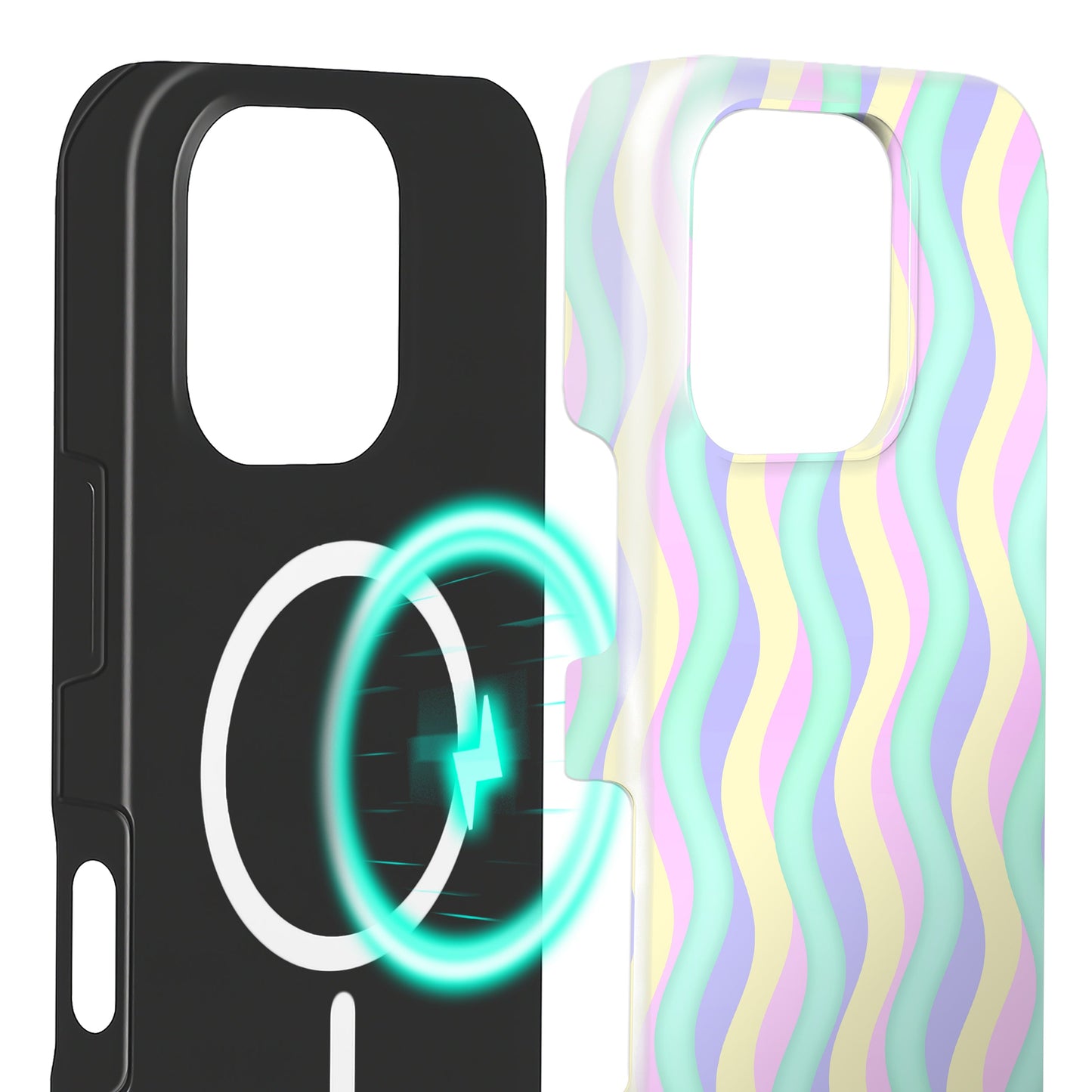 NALIA Berlin Curves Wave Design - Ușoară, grosime 0,8 mm, greutate 12 g, compatibilă cu iPhone 16 Pro