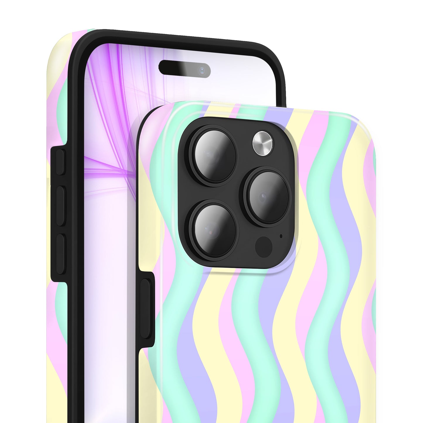 Carcasă NALIA Berlin Curves cu design Wave - Capacitate mare, subțire de 1,2 mm, compatibilă cu iPhone 14 Pro Max