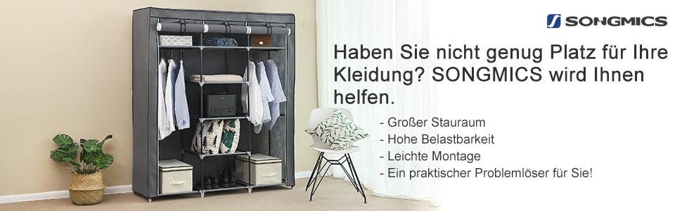 SONGMICS closet foldable wardrobe with clothes rails