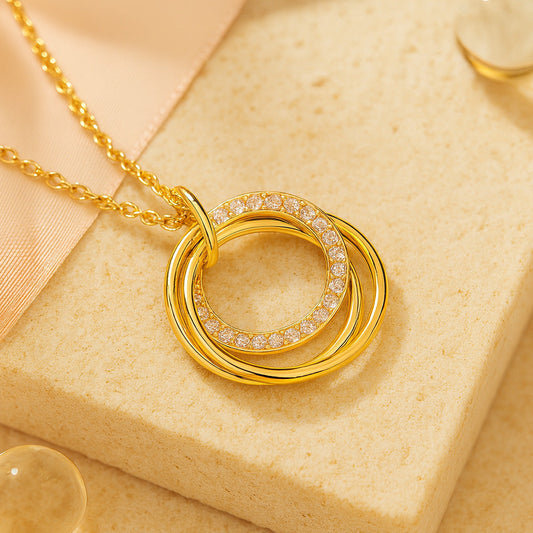 SilberKette Kreis Anhänger - 925er Silber, 45 Zentimeter