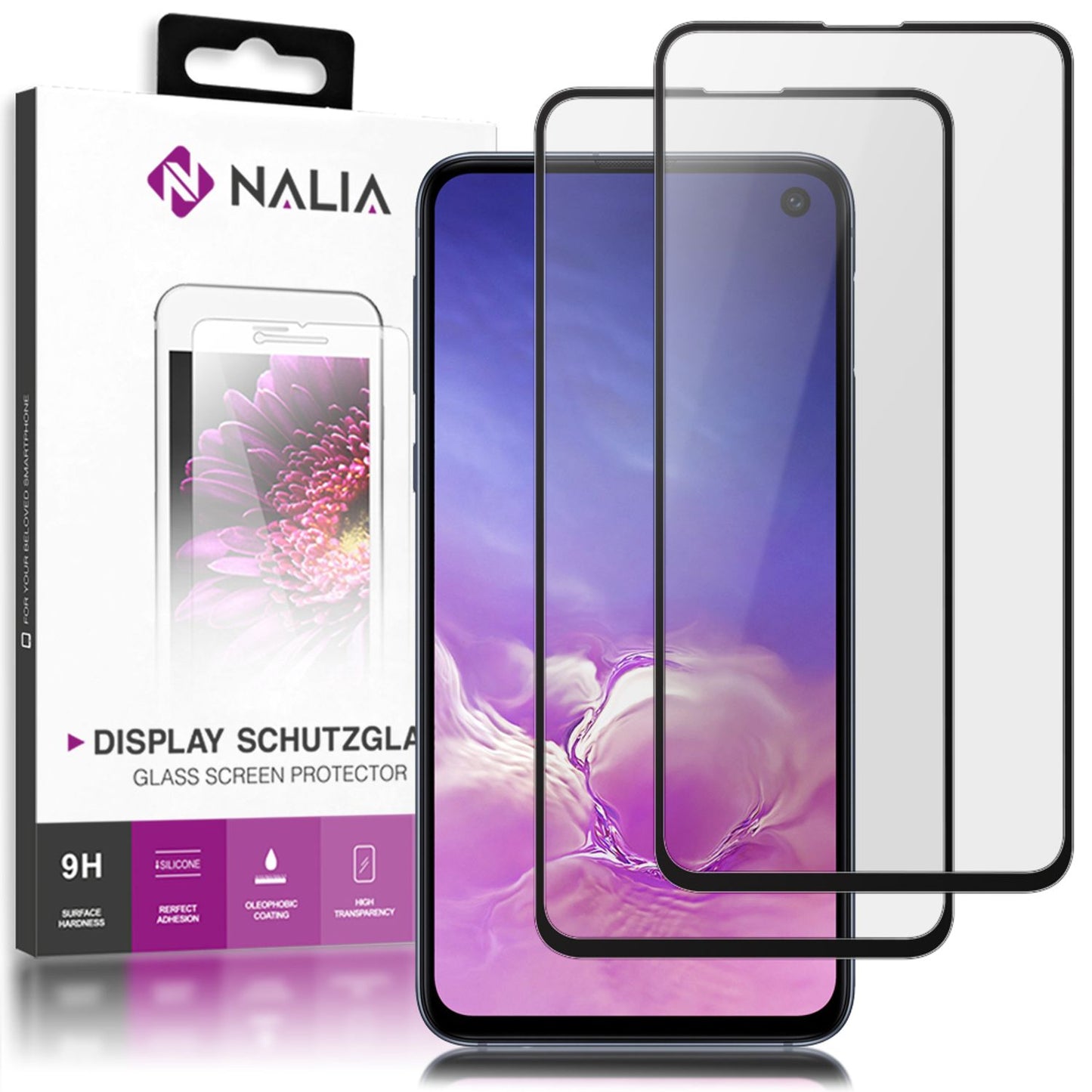 NALIA Galaxy S10e Schutzglas Ultradünn - 2er Pack, 9H Härte, Vollständiger Bildschirmschutz