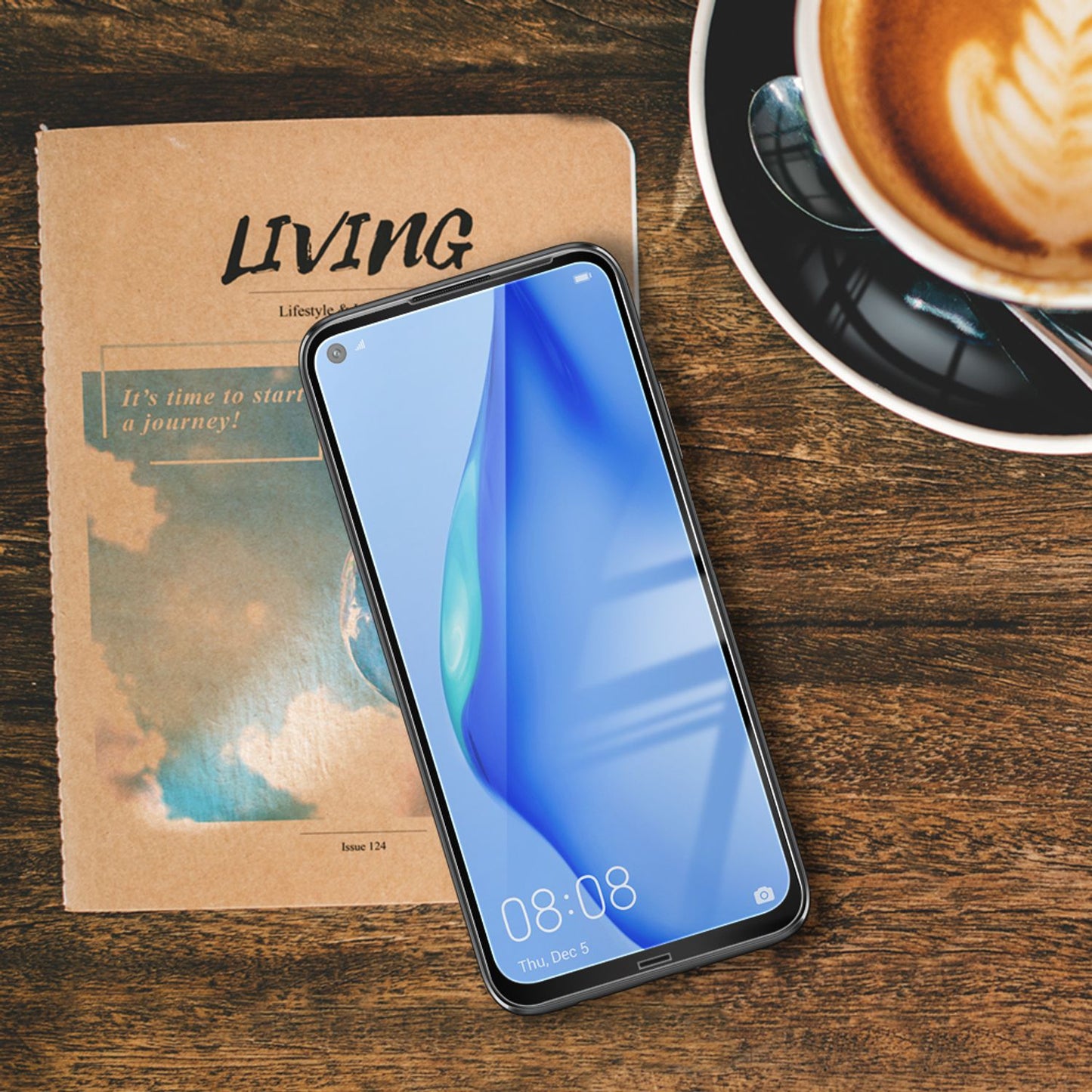 NALIA 2x Schutz Glas für Huawei P40 Lite, 9H Full Cover Film Handy Display Folie