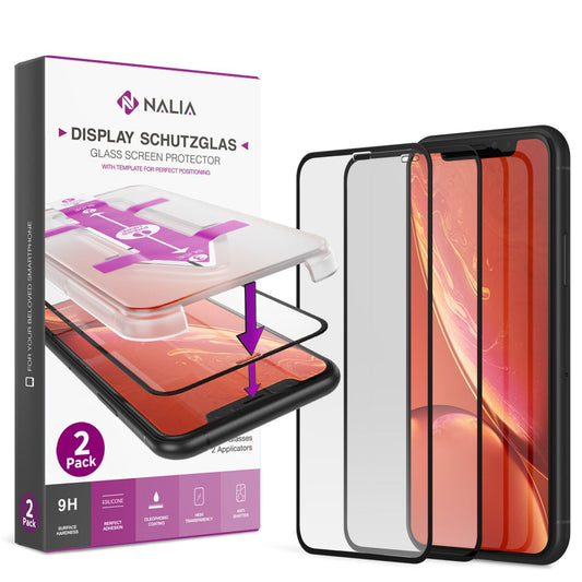 NALIA ArmorGlassX Schutzglas - 0,33mm Kompatibel iPhone 11 XR, 2 Stück