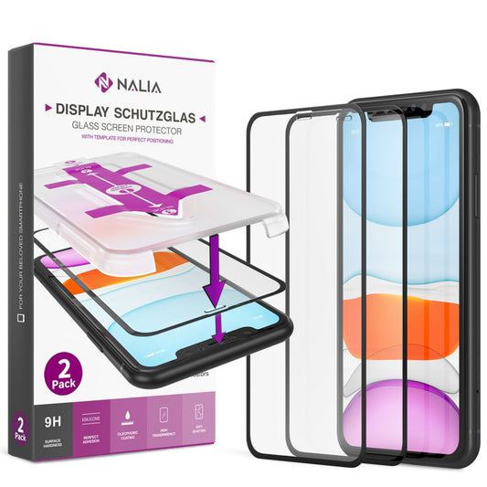 NALIA ArmorGlassX Rundumschutz - 2x Schutzglas, 9H Härte, 0,33 mm Dicke Für iPhone 11 Pro Max Und XS Max