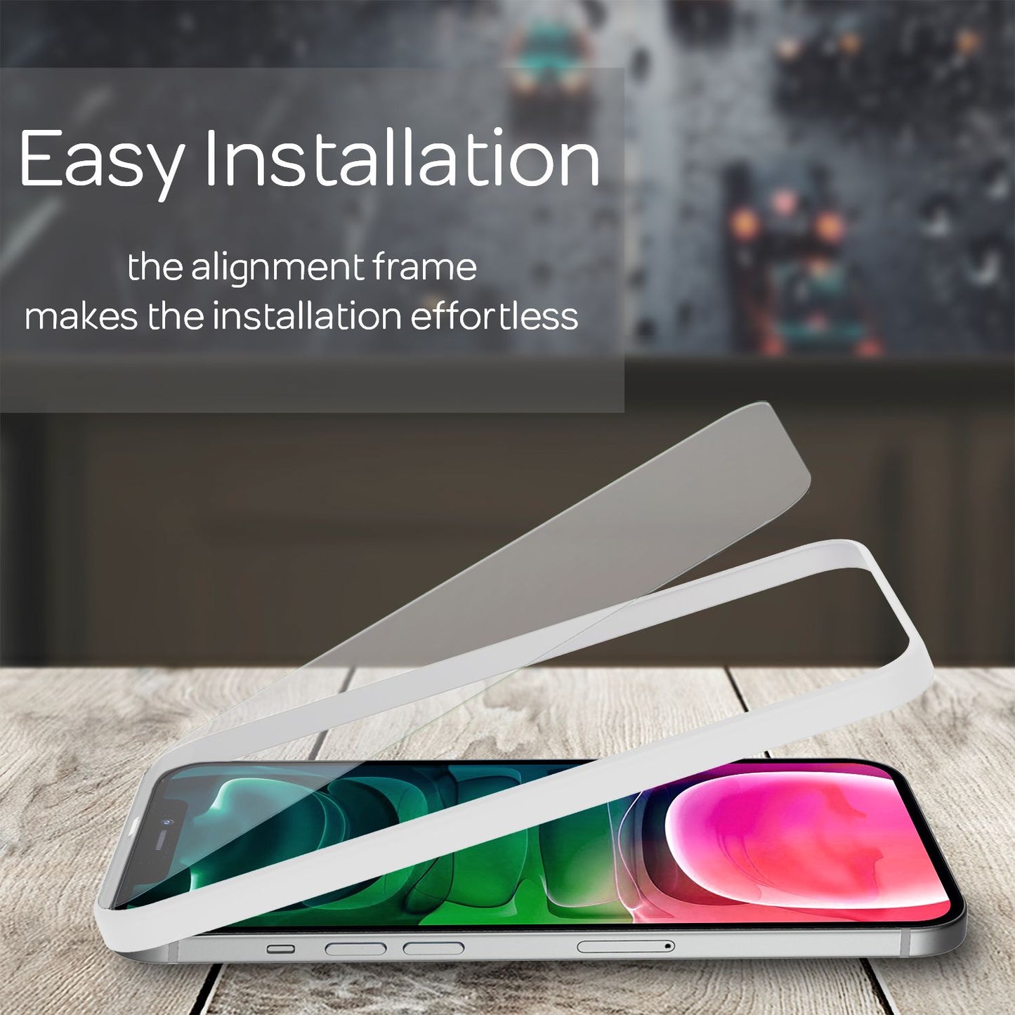 NALIA 4x Sticlă de protecție și ramă de aliniere - Set pentru iPhone 13 / 13 Pro, sticlă de protecție pentru ecran