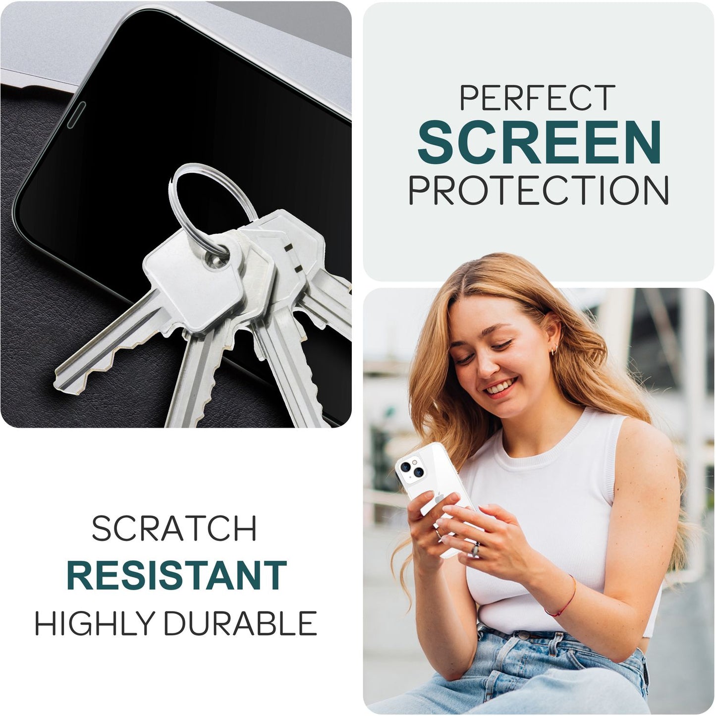 2x Sticlă de protecție cu aplicator pentru iPhone 15, folie de protecție cu acoperire completă a ecranului