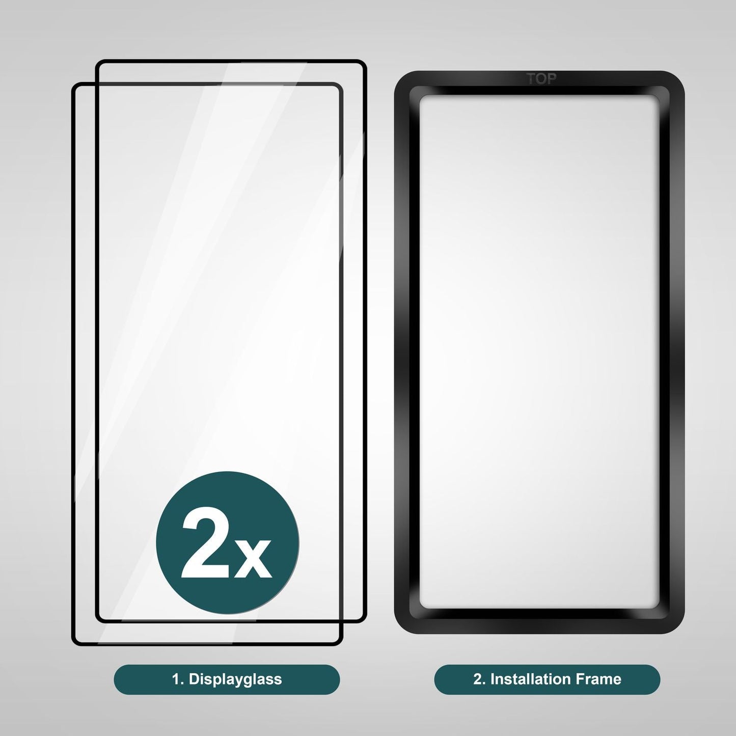 NALIA Set 2x Schutzglas & 1x Applikator für Samsung Galaxy S24 Ultra Glas, Klarer Displayschutz & Schablone, 9H Glasfilm