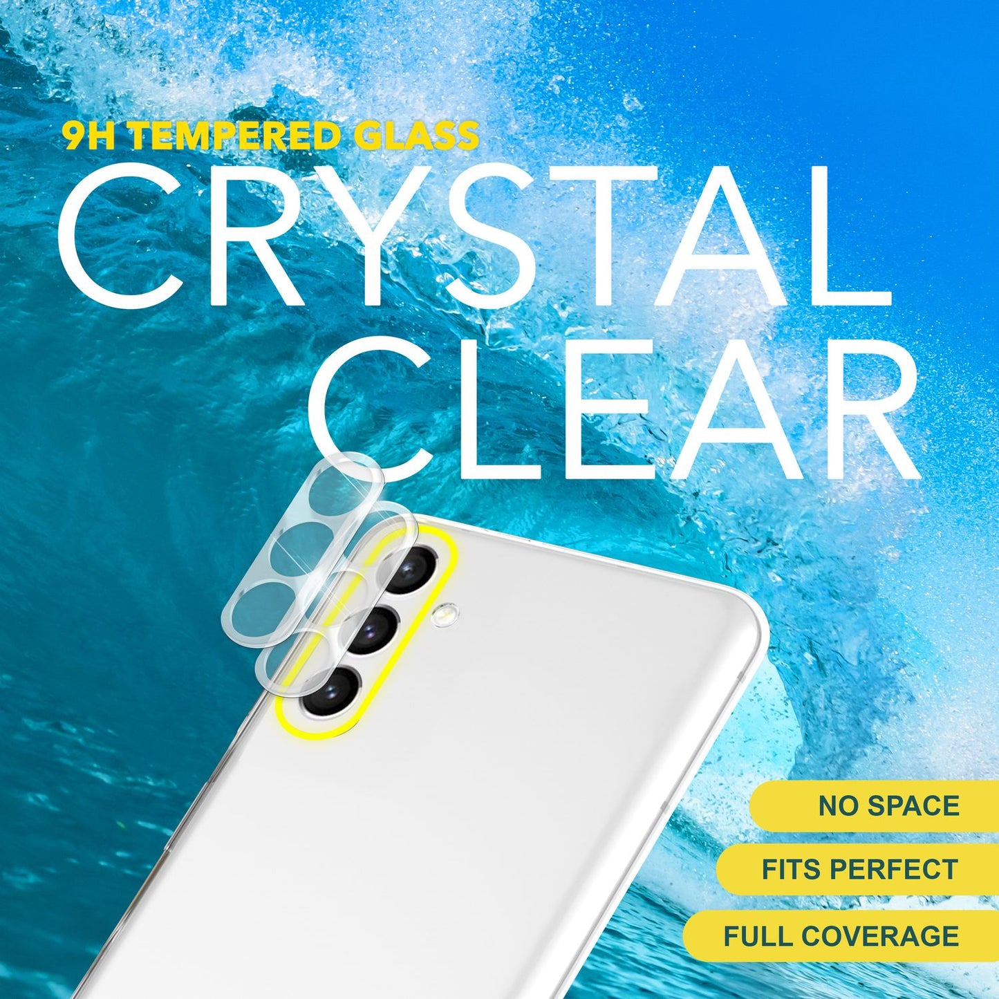 NALIA Kamera-Schutzglas Galaxy S24 Klar - Dicke 0,33 mm, Härte 9H, 2 Stück, Passgenau