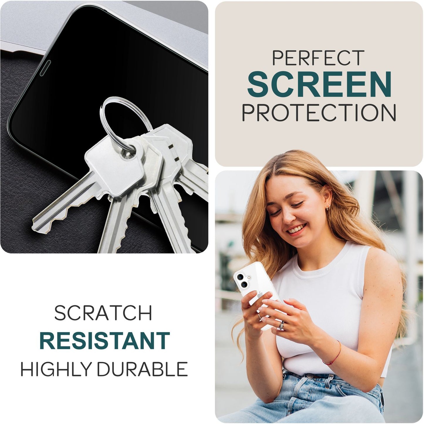 Protecție completă NALIA ArmorGlassX - duritate 9H, sticlă 2x rezistentă, iPhone 16