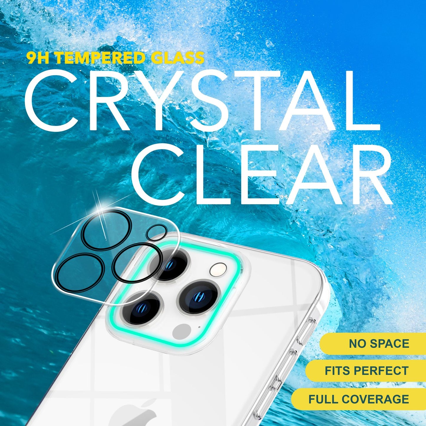 NALIA Kameraschutzglas iPhone 16 Pro Max Transparenter Linsenschutz - 9H Härte, Dicke 0,3 mm, Passgenau