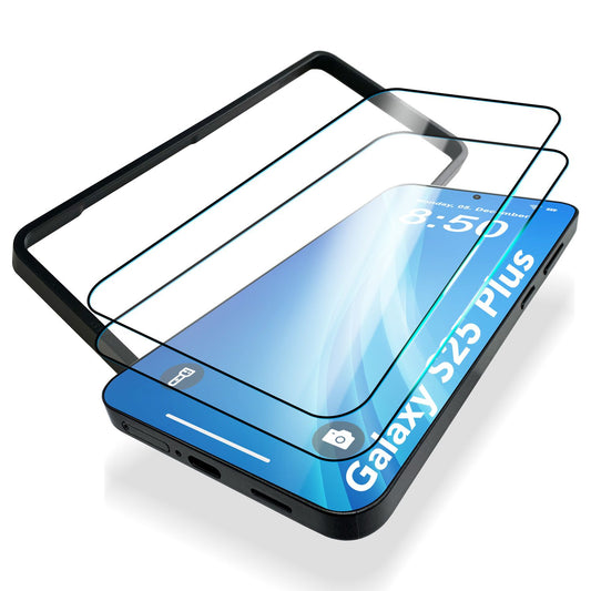 NALIA ArmorGlassX Galaxy S25 Plus Kristallklares Displayschutzglas - 9H Härte, 2x Schutzglas, Mit Rahmen
