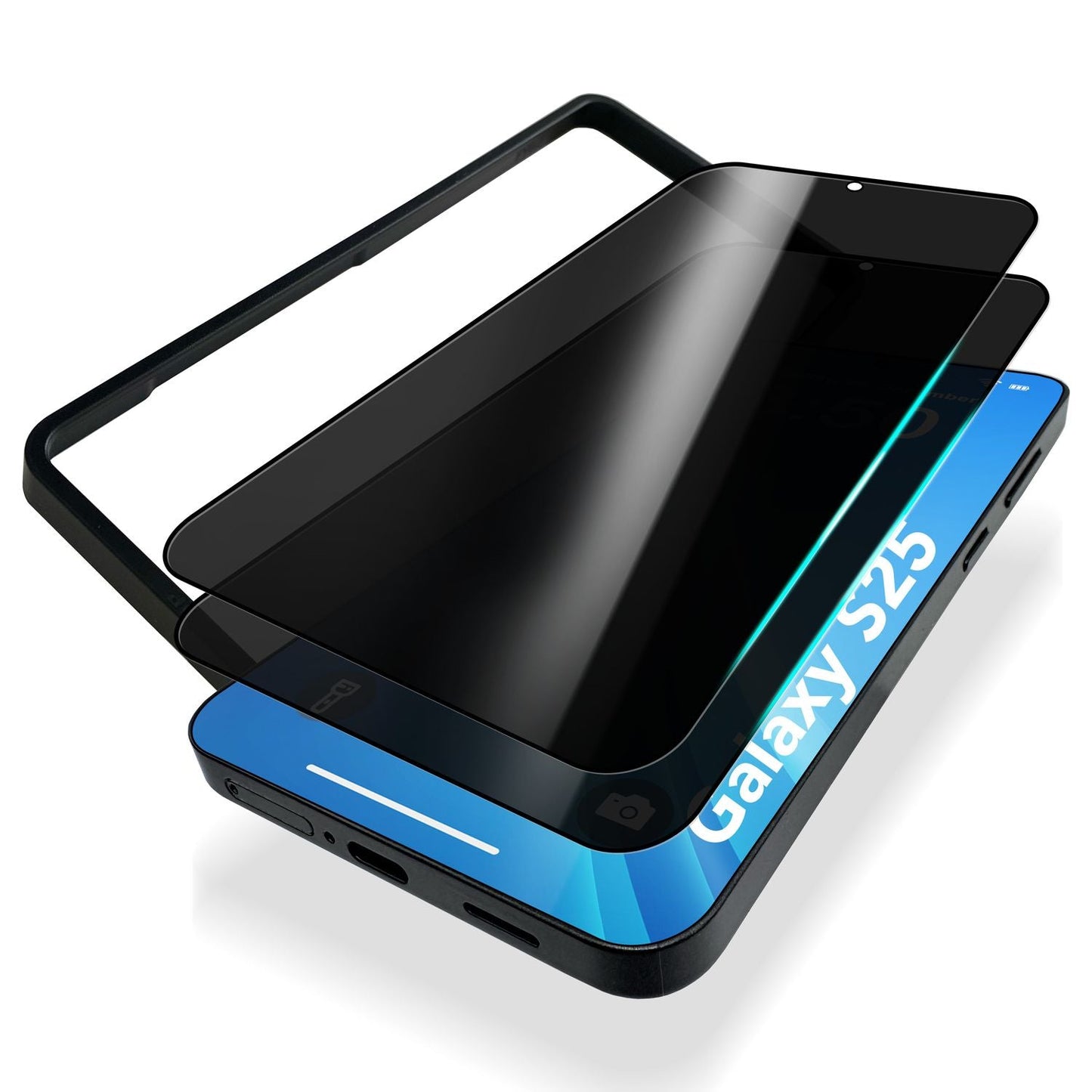 NALIA AntiSpyX Samsung Galaxy S25 Glas Blickschutz - Dicke 0,33 mm Härte 9H Oleophob