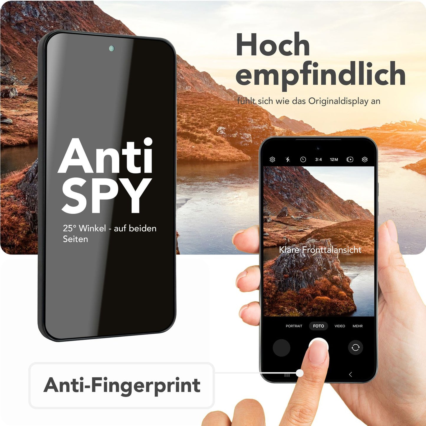 NALIA AntiSpyX Samsung Galaxy S25 Glas Blickschutz - Dicke 0,33 mm Härte 9H Oleophob