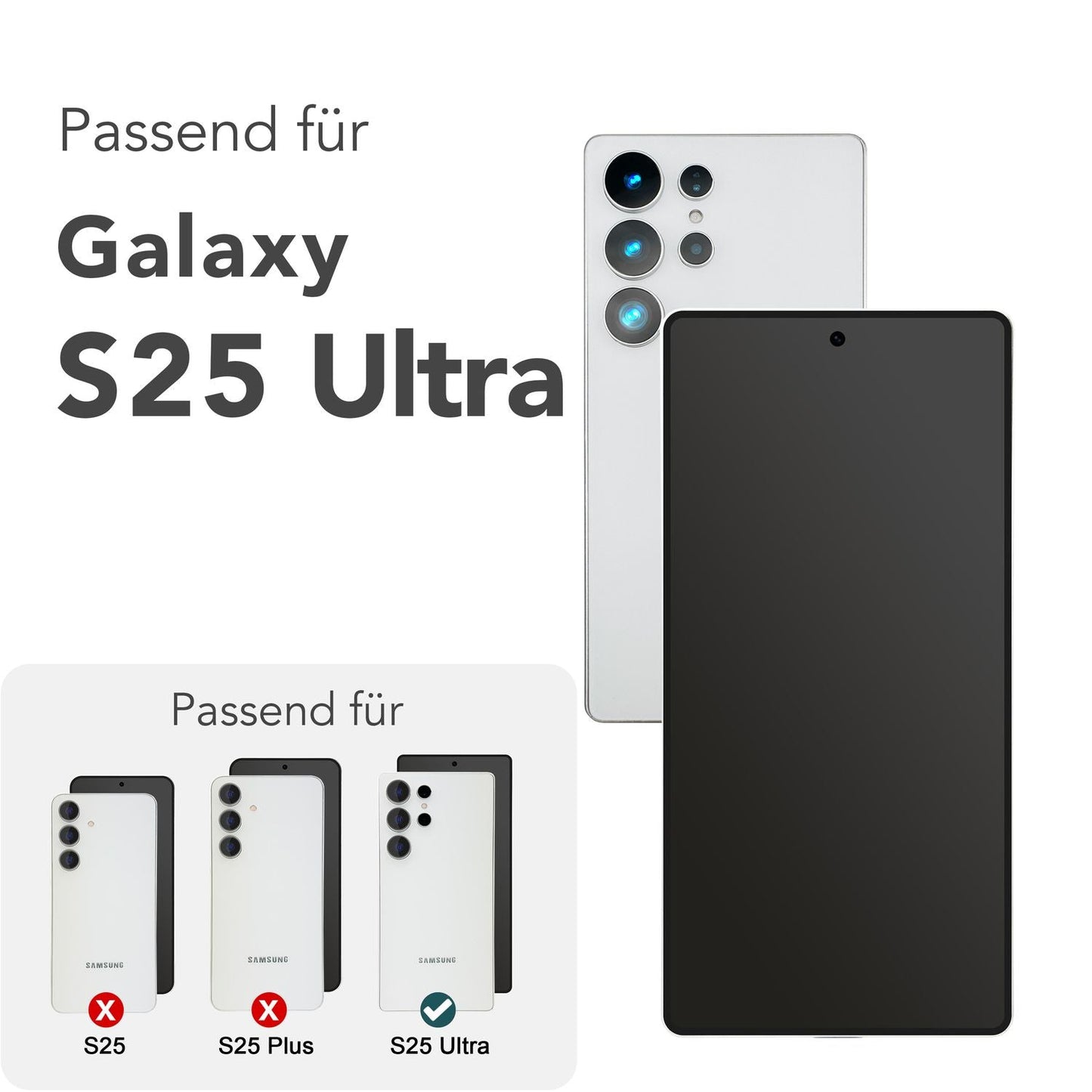 NALIA AntiSpyX Galaxy S25 Ultra Glas Privacy Schutzglas - Blickschutz 9H Härte 0,33 mm