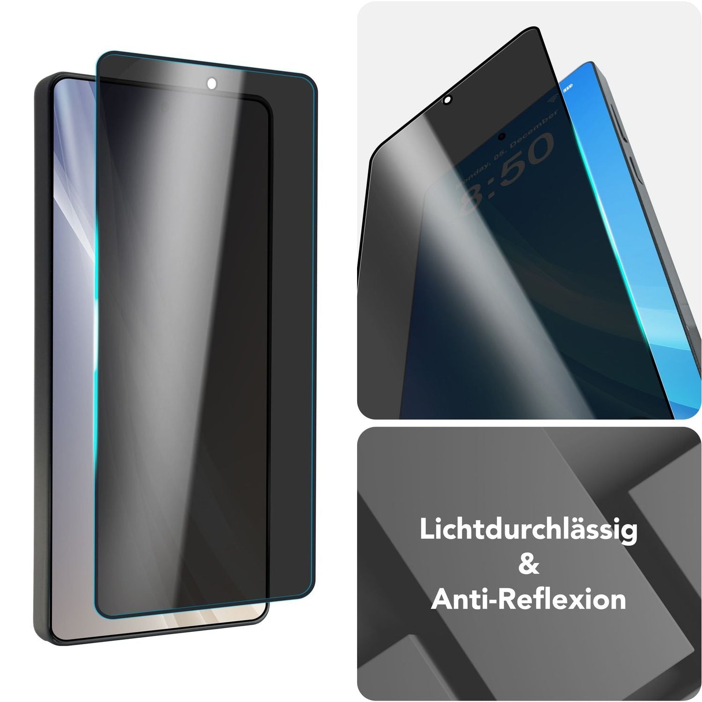NALIA AntiSpyX Galaxy S25 Ultra Glas Privacy Schutzglas - Blickschutz 9H Härte 0,33 mm
