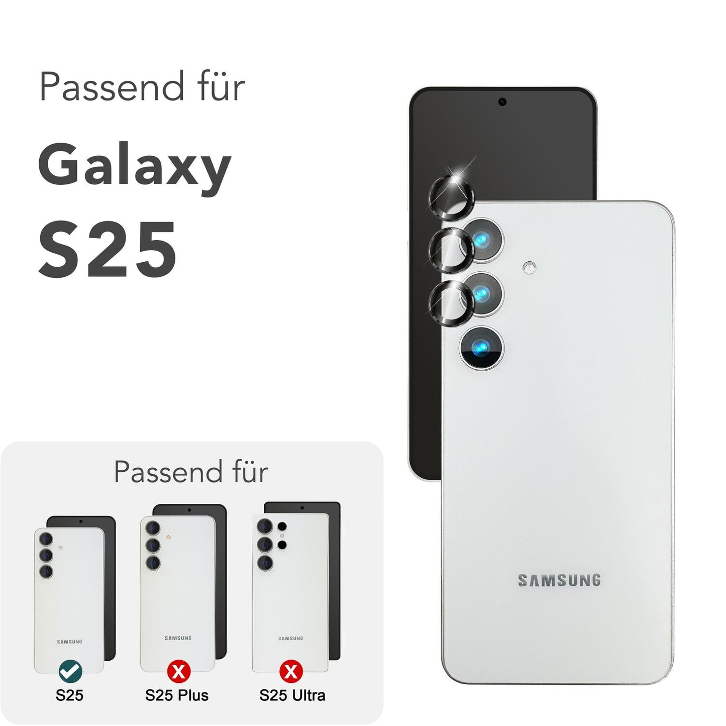 NALIA Focus.Pro CLX - Reflexionsfreier Kameraschutz 9H Härte, 3er Pack, Für Rückkamera