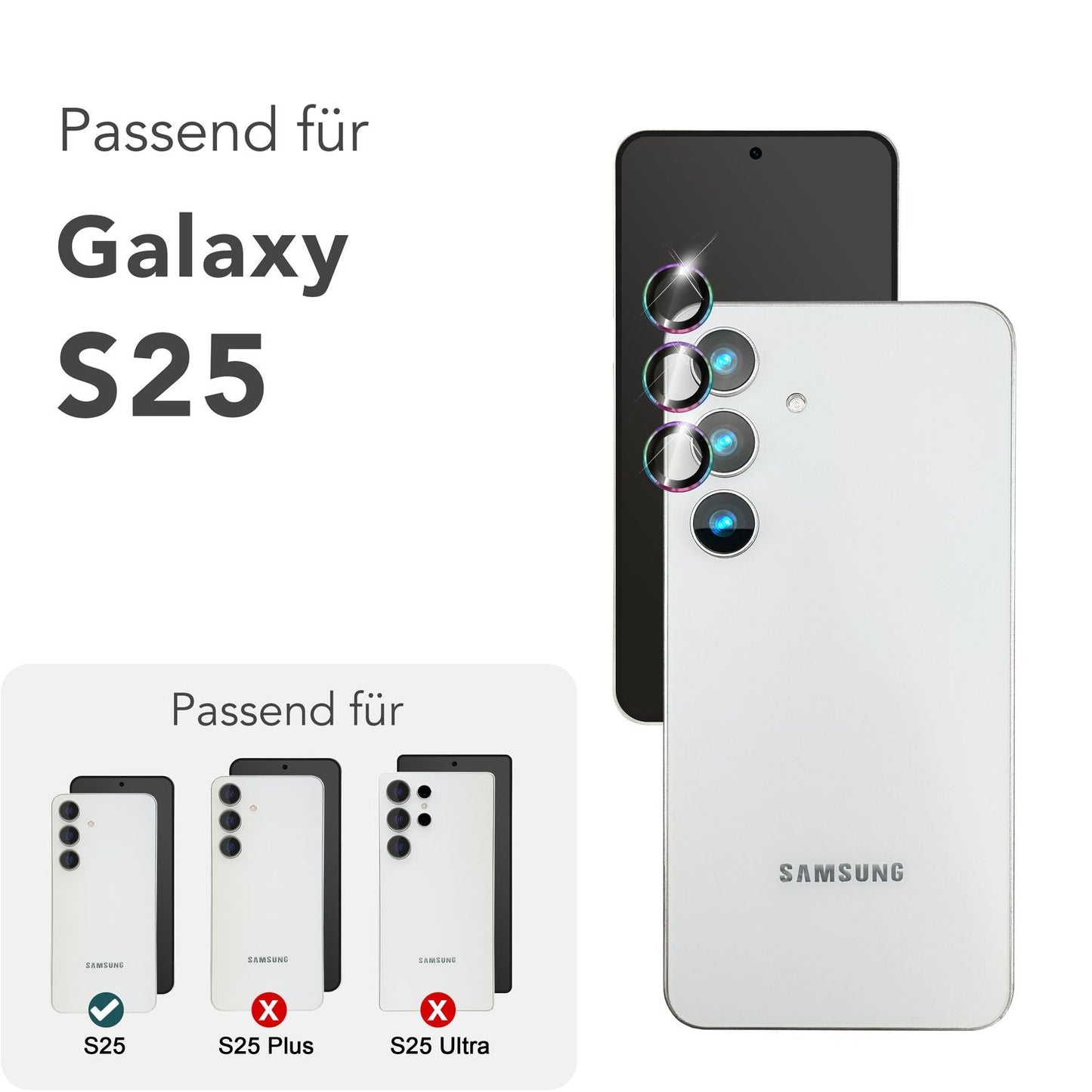 NALIA Focus.Pro CLX - Reflexionsfreier Kameraschutz 9H Härte, 3er Pack, Für Rückkamera