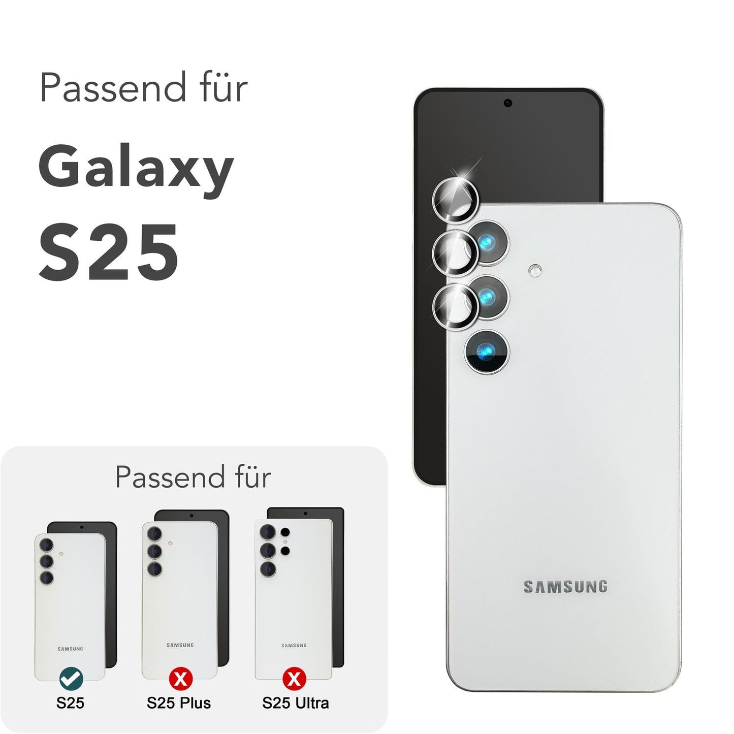 NALIA Focus.Pro CLX - Reflexionsfreier Kameraschutz 9H Härte, 3er Pack, Für Rückkamera