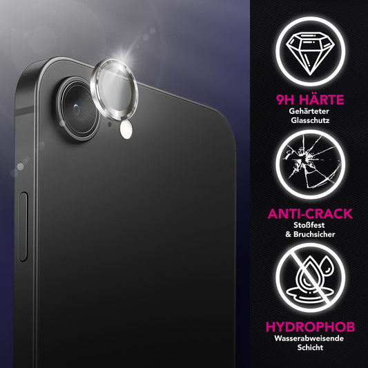 NALIA Focus.Pro CLX Kamera Schutzglas Ultra-Klar - 9H Härte, Anti-Reflex Ring, Hüllen-Kompatibel