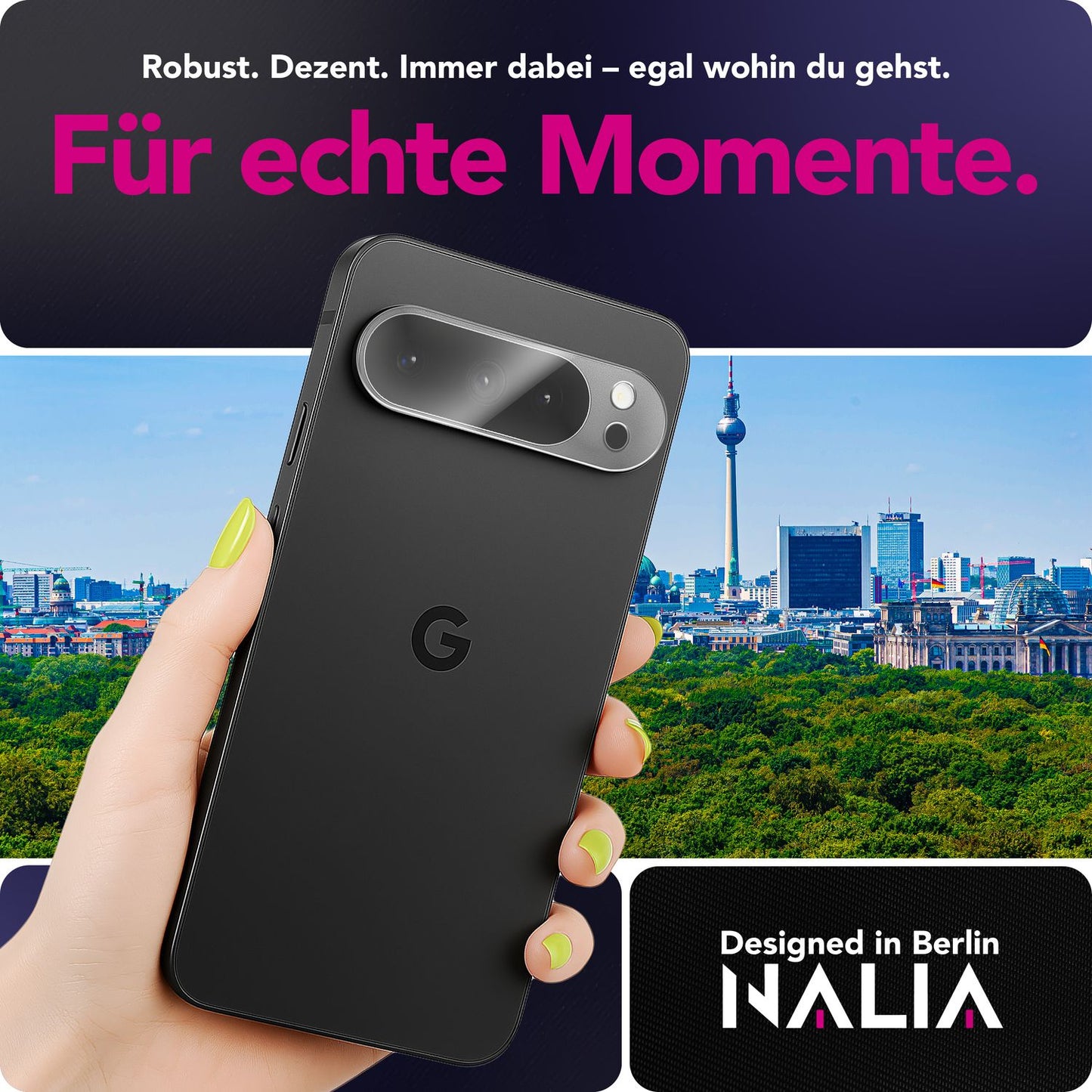 NALIA Focus.X2 MAX Kameraschutz Für Google Pixel 9 Pro XL - 9H Hartglas, Dicke 0,33mm, Vollständige Rückkamera Abdeckung