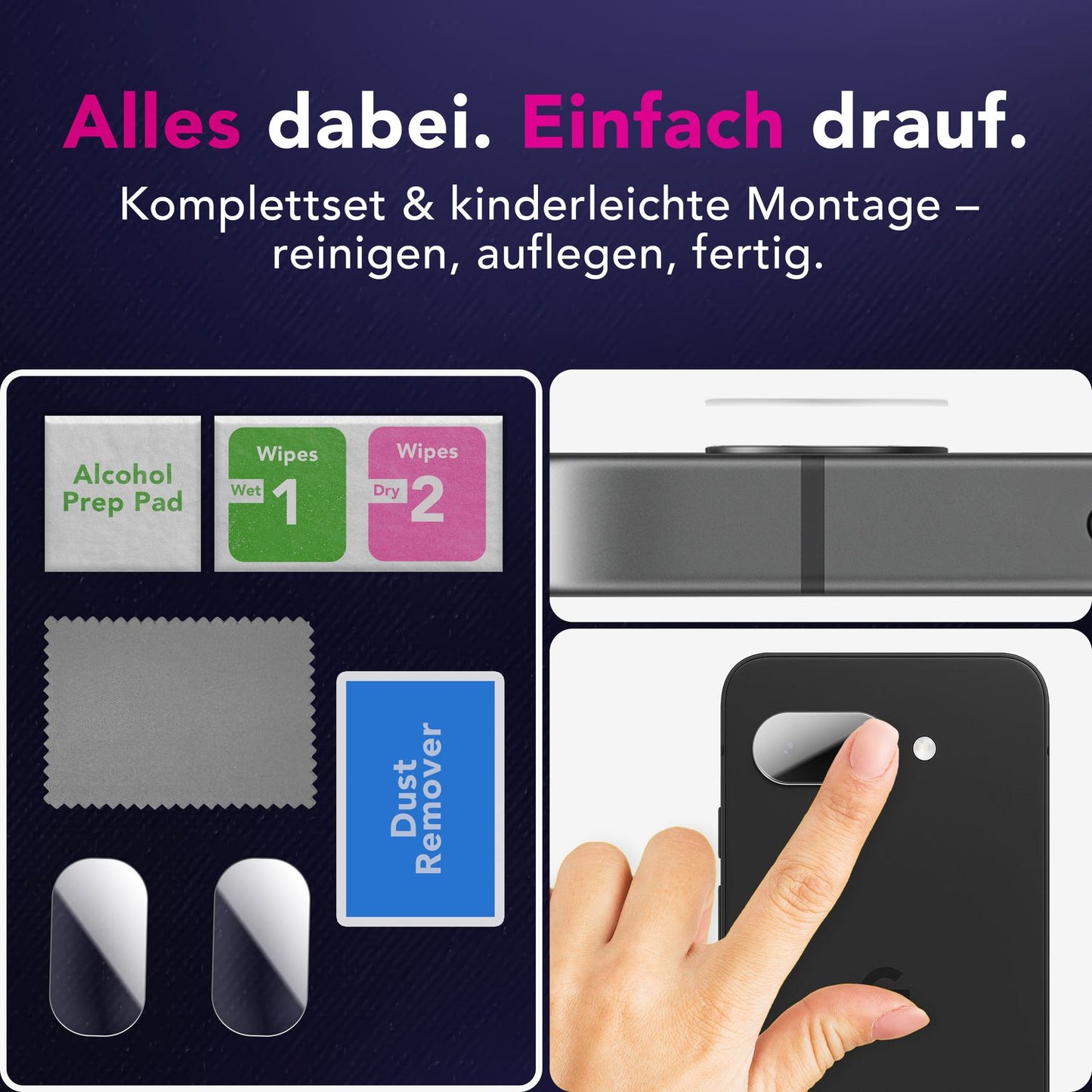 NALIA Focus.X2 MAX Kameraschutz - 9H Härte, Ultra-Klar, Passgenau Für Pixel 9a Schutzglas