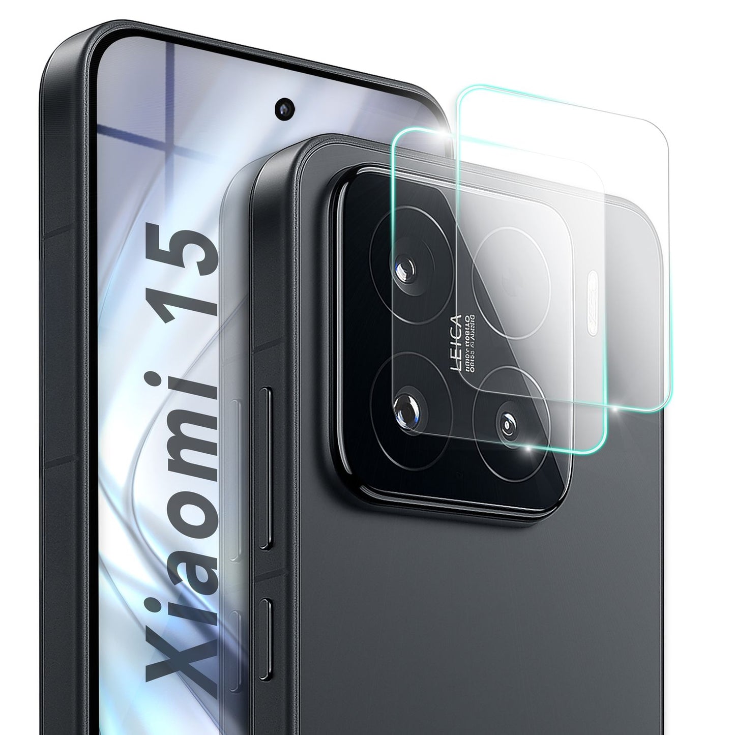NALIA Focus.X2 MAX Kameraschutz Ultra-Klar Fettabweisend - 2x Glas, 9H Härte, Xiaomi 15 Kompatibel