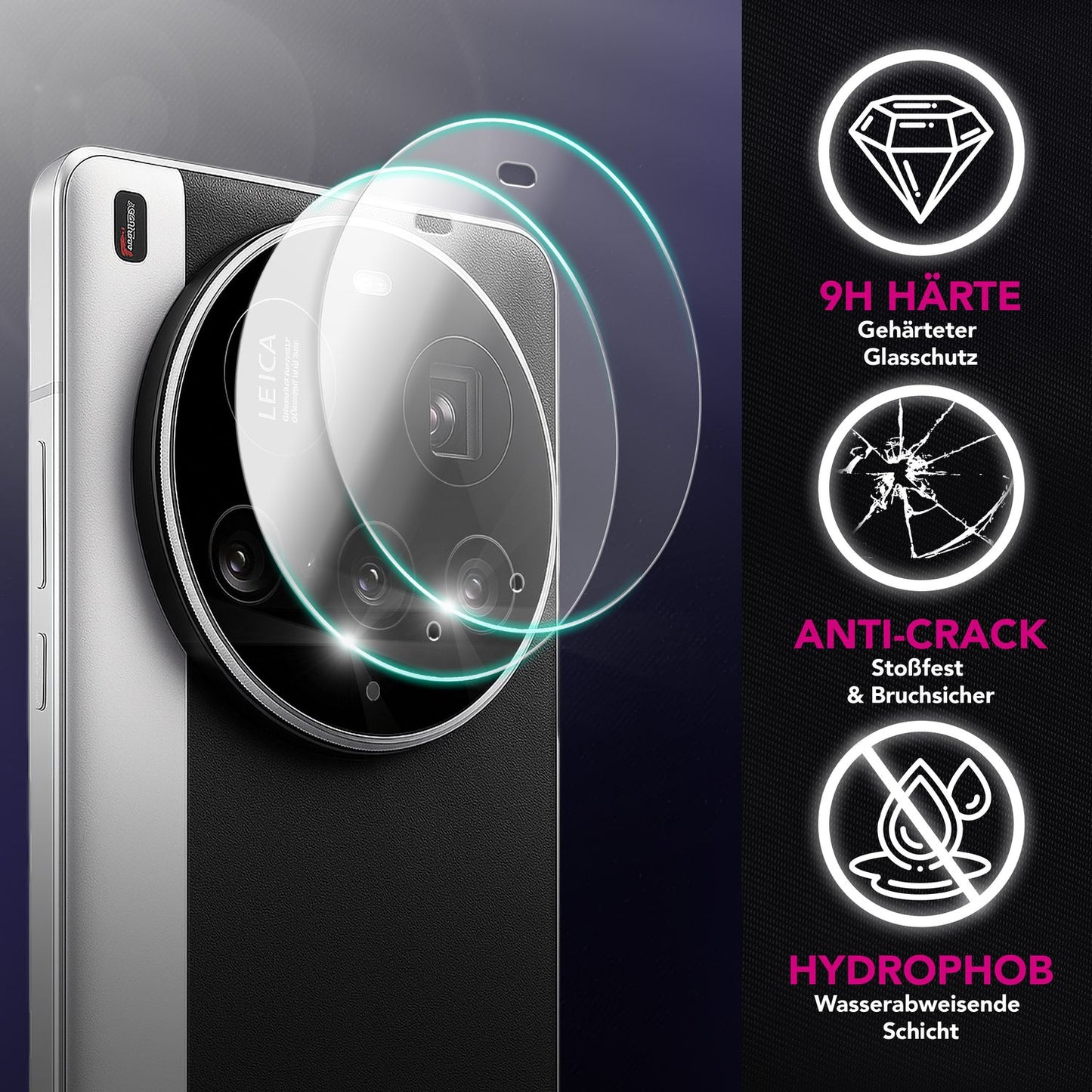 NALIA Focus.X2 MAX Kameraschutz - 9H Härte, Ultra-Klar, Passgenau