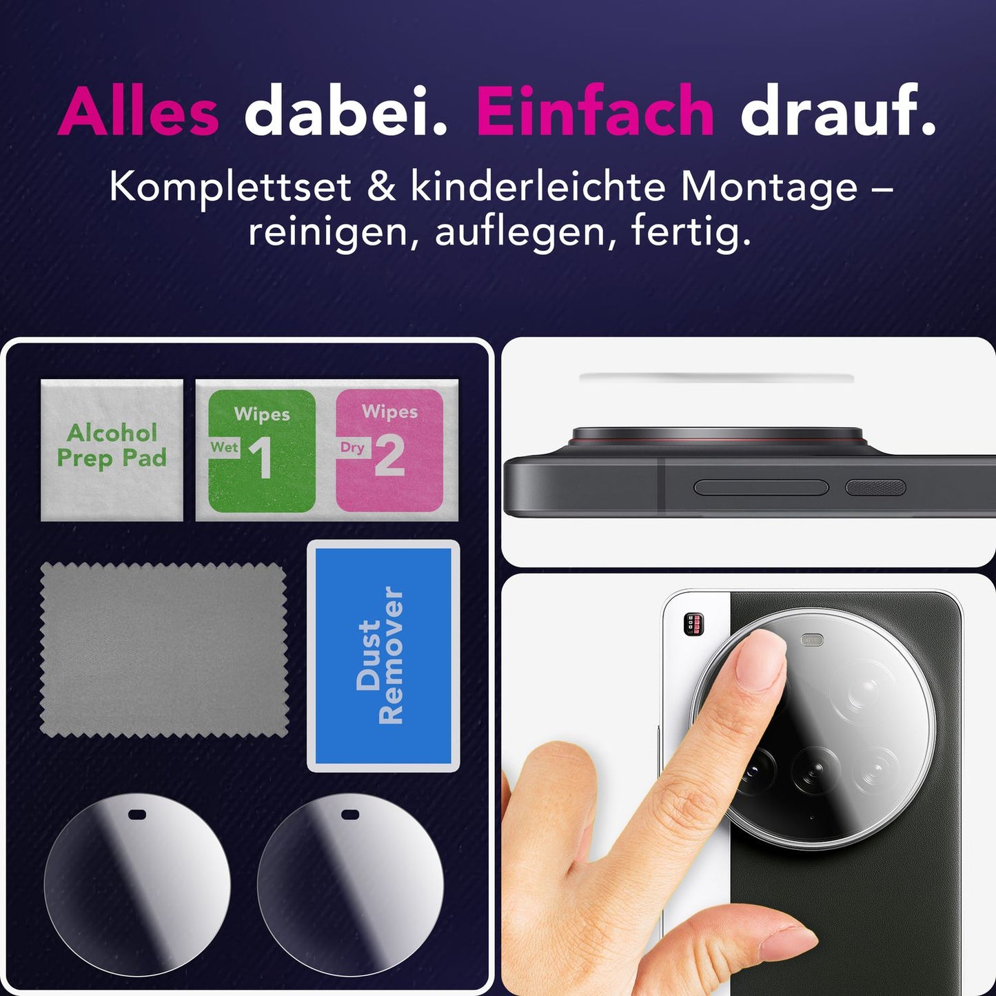 NALIA Focus.X2 MAX Kameraschutz - 9H Härte, Ultra-Klar, Passgenau