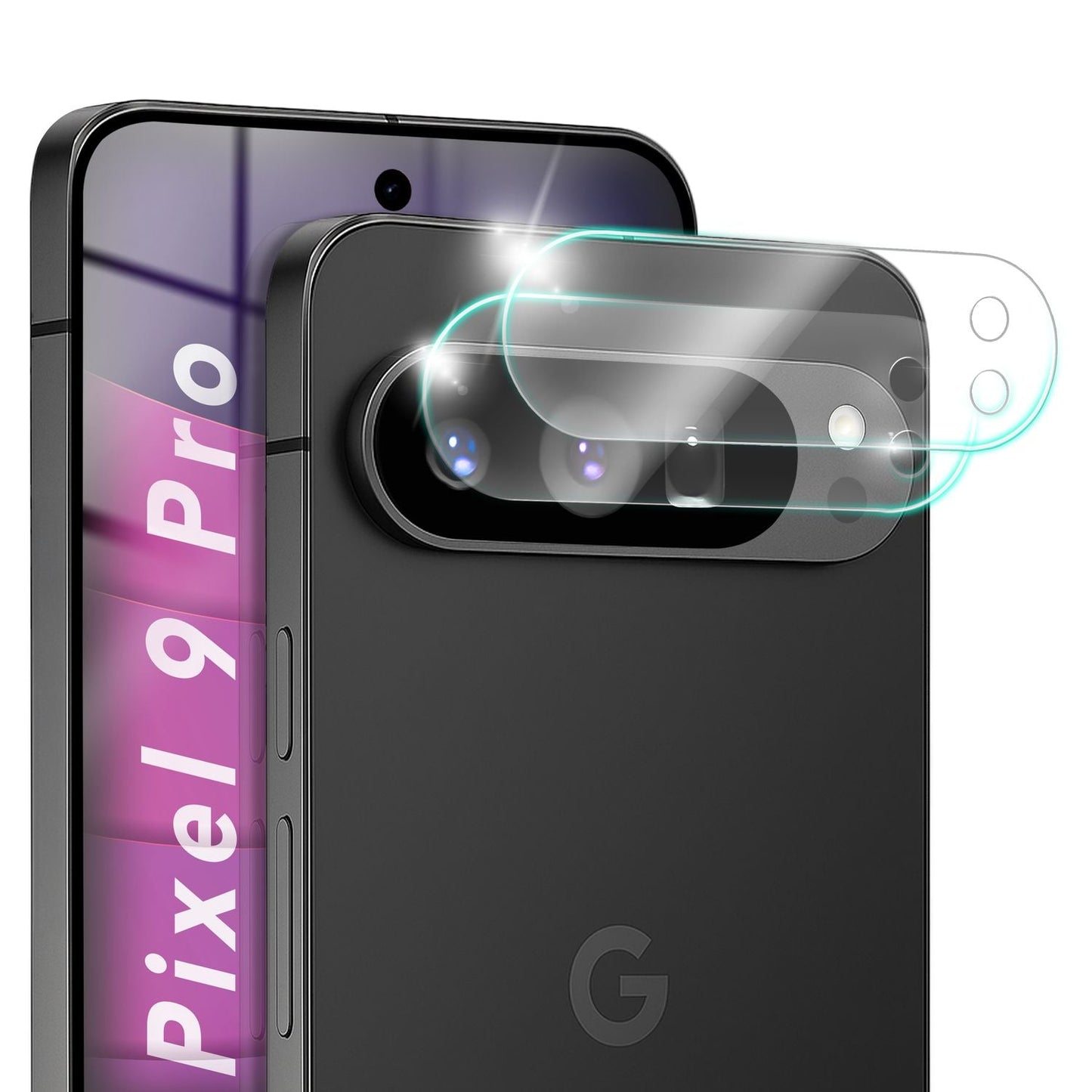 NALIA Focus.X2 MAX Kameraschutz für Google Pixel 9 Pro – 2x Kamera Schutzglas für Rückkamera, Kratzfeste Abdeckung mit 9H Härte, Ultra-Klar, Hüllenfreundlich, Anti-Schlieren