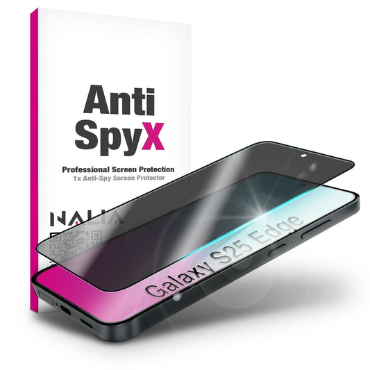 NALIA AntiSpyX Blickschutz Glas Für Samsung Galaxy S25 Edge - 9H Härte, Touchsensitiv, Anti-Fingerprint