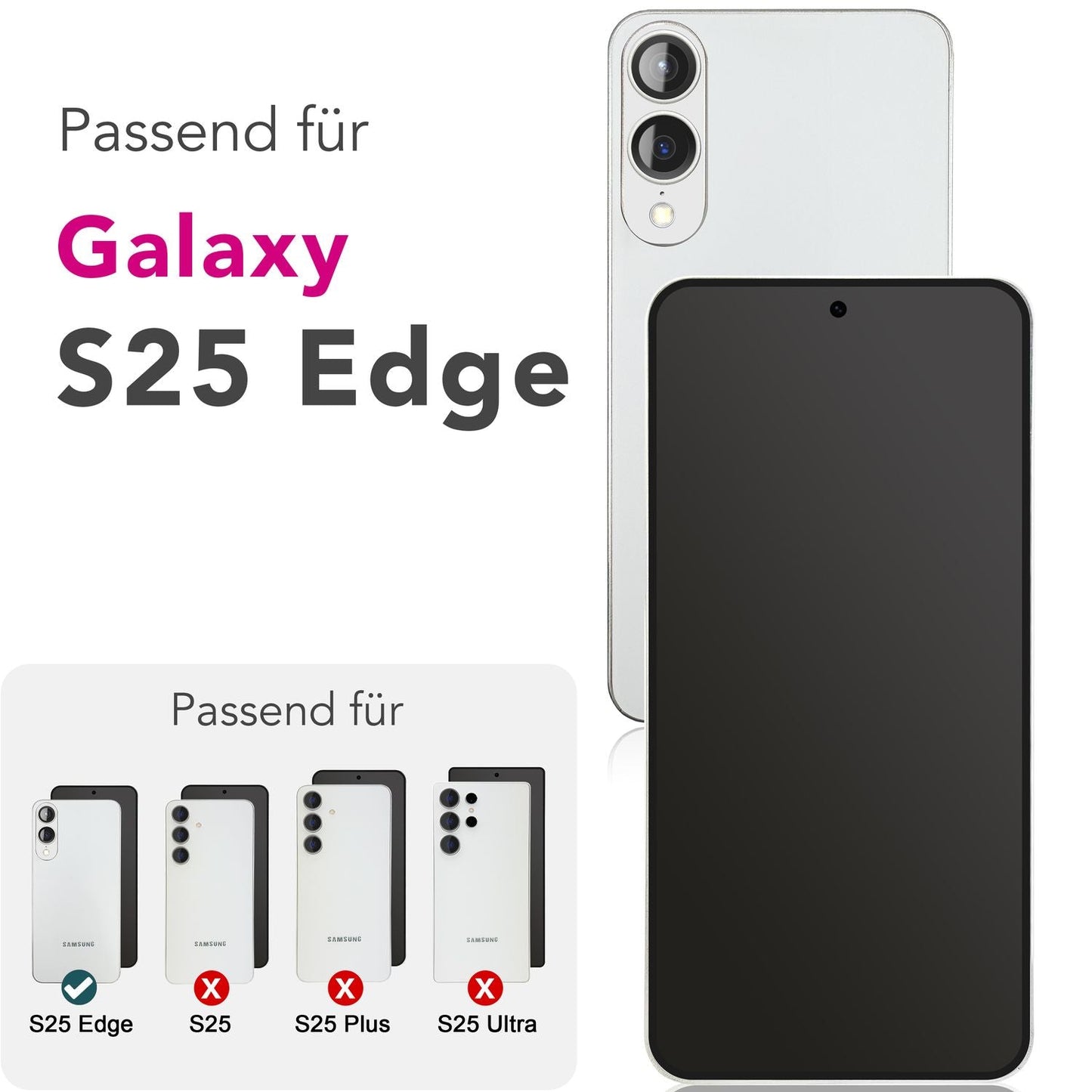 Protector de ecran NALIA AntiSpyX pentru Samsung Galaxy S25 Edge - Duritate 9H, Sensibilitate tactilă, Anti-amprentă