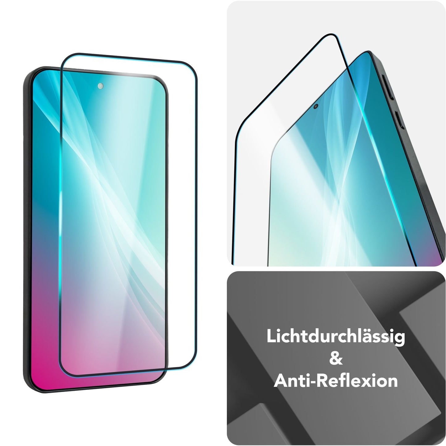 NALIA ArmorGlassX für Google Pixel 9 / Pixel 9 Pro Glas, Set 2x Schutzglas [9H], Kristallklar mit schwarzem Rahmen, Berührungsempfindlich, Anti-Kratzer, Einfache Montage